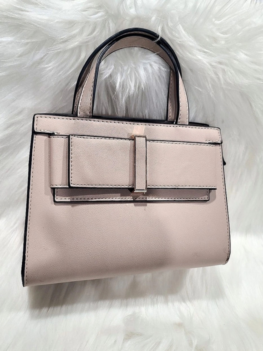 Structured Satchel in Beige Bag